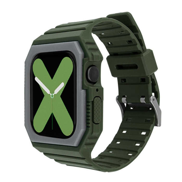 Two-color Integrated Watchband For Apple Watch Series, 7 41mm / 6&SE&5&4 40mm / 3&2&1 38mm, 7 45mm / 6&SE&5&4 44mm / 3&2&1 42mm
