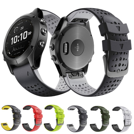 Two-color Silicone Quick Release Watchband, For Garmin Fenix 7, For Garmin Fenix 7X