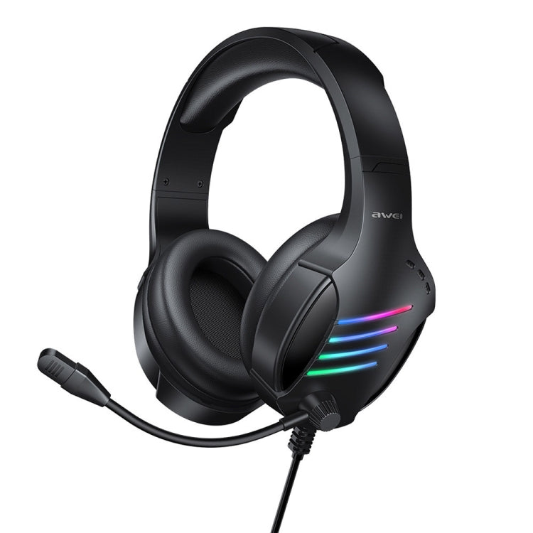 awei GM-5 USB + 3.5mm Ambient Light Gaming Wired Headset with Microphone, GM-5