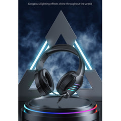 awei GM-5 USB + 3.5mm Ambient Light Gaming Wired Headset with Microphone, GM-5