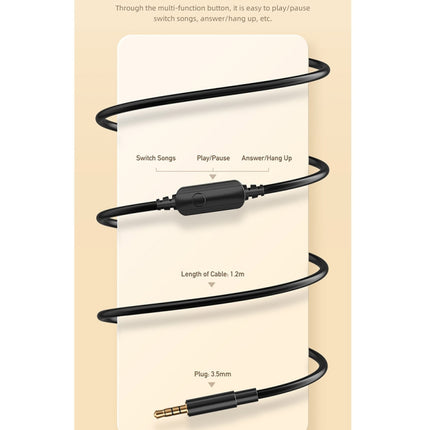 awei GM-6 3.5mm Stereo Wired Headset, GM-6(Black)