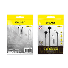 awei PC-7 Mini Stereo Semi In-ear Wired Earphone, PC-7(Black), PC-7(White)