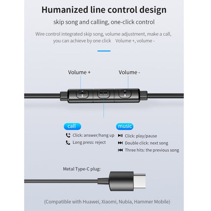 awei TC-1 Type-C / USB-C Stereo Surround In-ear Wired Earphone, TC-1