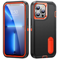 3 in 1 Rugged Holder Phone Case, For iPhone 13 mini, For iPhone 13, For iPhone 13 Pro