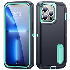 3 in 1 Rugged Holder Phone Case, For iPhone 13 mini, For iPhone 13, For iPhone 13 Pro