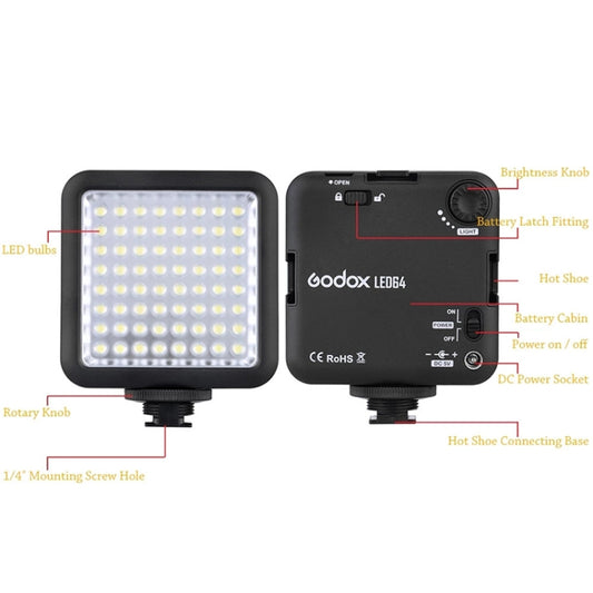 Godox LED64 LED Video Shoot Light, LED64