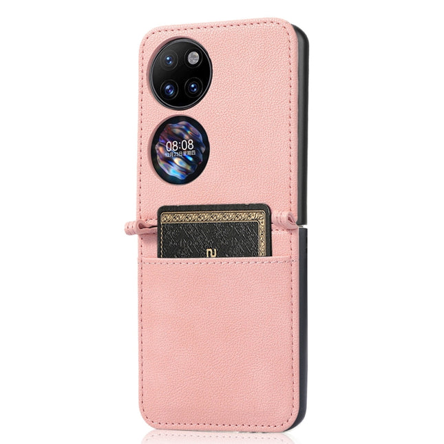 Lambskin Texture Card Folding Phone Case, For Huawei P50 Pocket