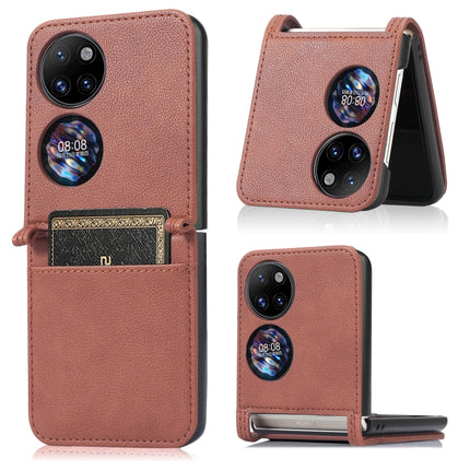 Lambskin Texture Card Folding Phone Case, For Huawei P50 Pocket
