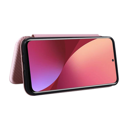 Carbon Fiber Texture Magnetic Horizontal Flip PU Phone Case, For Xiaomi 12 Pro