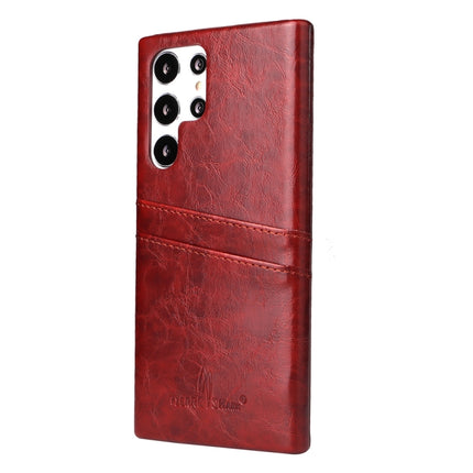 Fierre Shann Retro Oil Wax Texture PU Leather Phone Case with Card Slots, For Samsung Galaxy S22 Ultra 5G, For Samsung Galaxy S22+ 5G, For Samsung Galaxy S22 5G