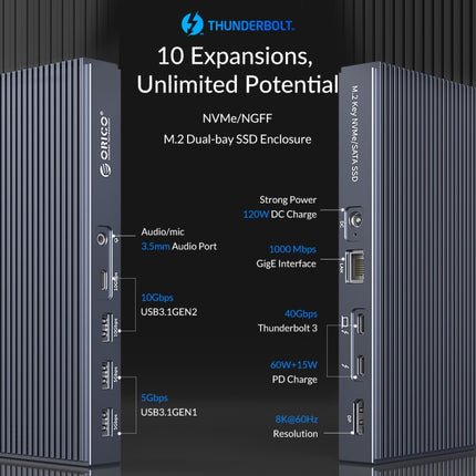 ORICO TB3-S2 Thunderbolt 3 M.2 Dual-bay Docking Station