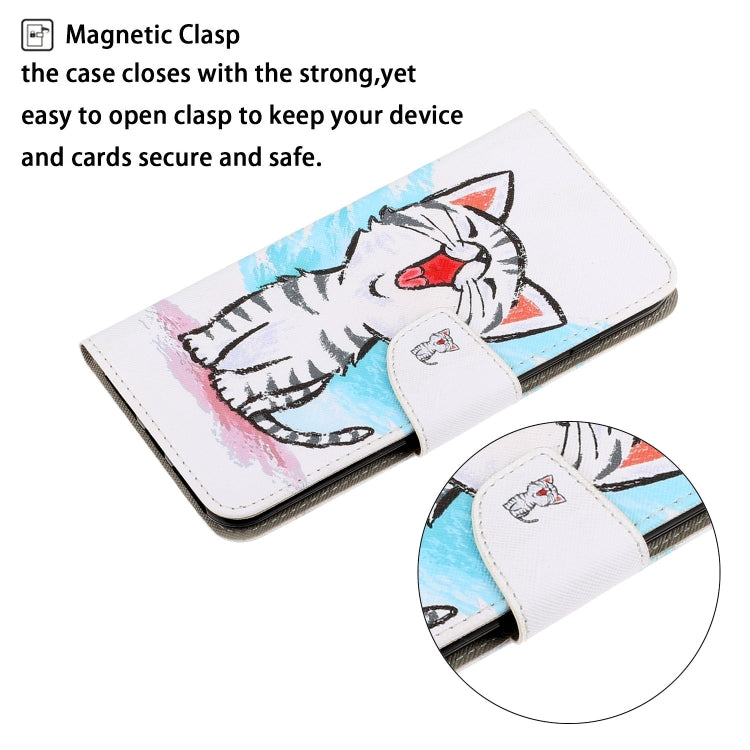 3D Colored Drawing Horizontal Flip PU Leather Case with Holder & Card Slots & Wallet