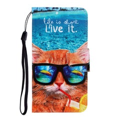 3D Colored Drawing Horizontal Flip PU Leather Case with Holder & Card Slots & Wallet