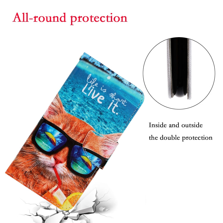 3D Colored Drawing Horizontal Flip PU Leather Case with Holder & Card Slots & Wallet
