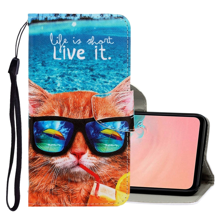 3D Colored Drawing Horizontal Flip PU Leather Case with Holder & Card Slots & Wallet