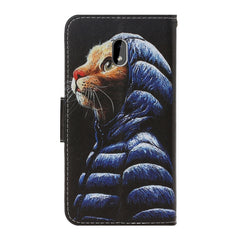 3D Colored Drawing Horizontal Flip PU Leather Case with Holder & Card Slots & Wallet