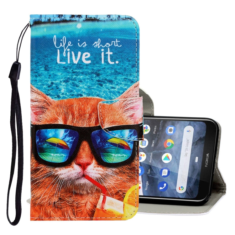 3D Colored Drawing Horizontal Flip PU Leather Case with Holder & Card Slots & Wallet