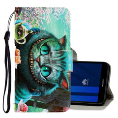 3D Colored Drawing Horizontal Flip PU Leather Case with Holder & Card Slots & Wallet, For Huawei Y5 2018, For Huawei Y5 2019