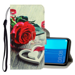 3D Colored Drawing Horizontal Flip PU Leather Case with Holder & Card Slots & Wallet, For Huawei Y9 2019, For Huawei Enjoy 7S