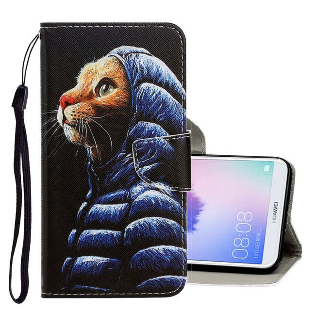 3D Colored Drawing Horizontal Flip PU Leather Case with Holder & Card Slots & Wallet