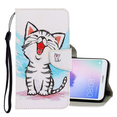 3D Colored Drawing Horizontal Flip PU Leather Case with Holder & Card Slots & Wallet, For Huawei Y9 2019, For Huawei Enjoy 7S