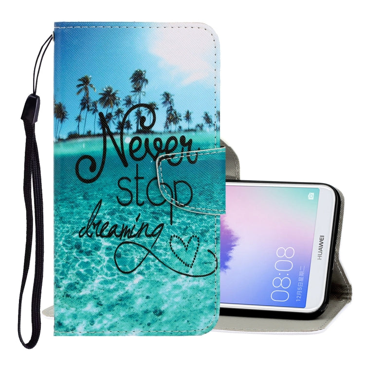 3D Colored Drawing Horizontal Flip PU Leather Case with Holder & Card Slots & Wallet