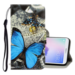 3D Colored Drawing Horizontal Flip PU Leather Case with Holder & Card Slots & Wallet, For Huawei Y9 2019, For Huawei Enjoy 7S