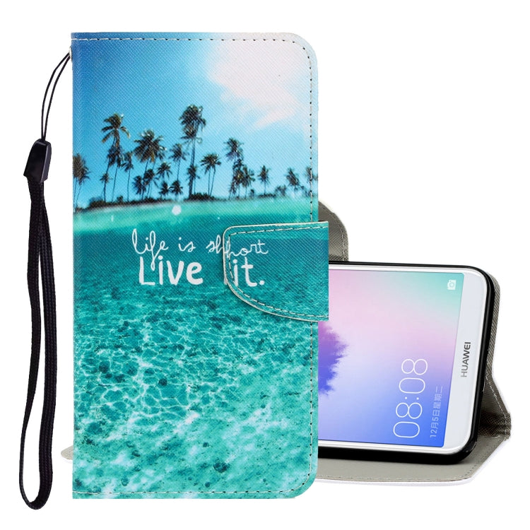 3D Colored Drawing Horizontal Flip PU Leather Case with Holder & Card Slots & Wallet