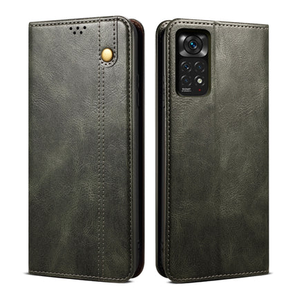 Oil Wax Crazy Horse Texture Leather Phone Case, For Xiaomi Redmi Note 11S / Note 11 Foreign Version