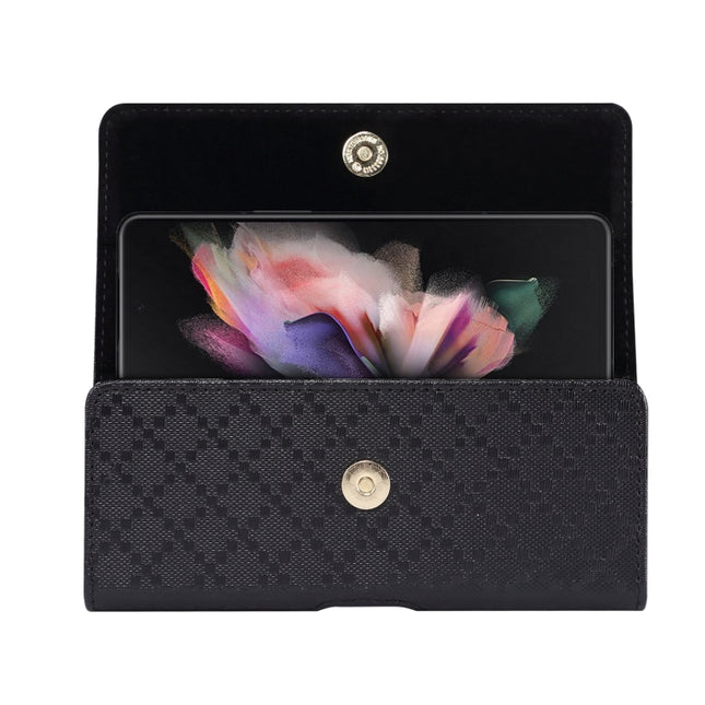 Checkered Texture Waist Hanging Phone Case, For Samsung Galaxy Z Fold3 5G