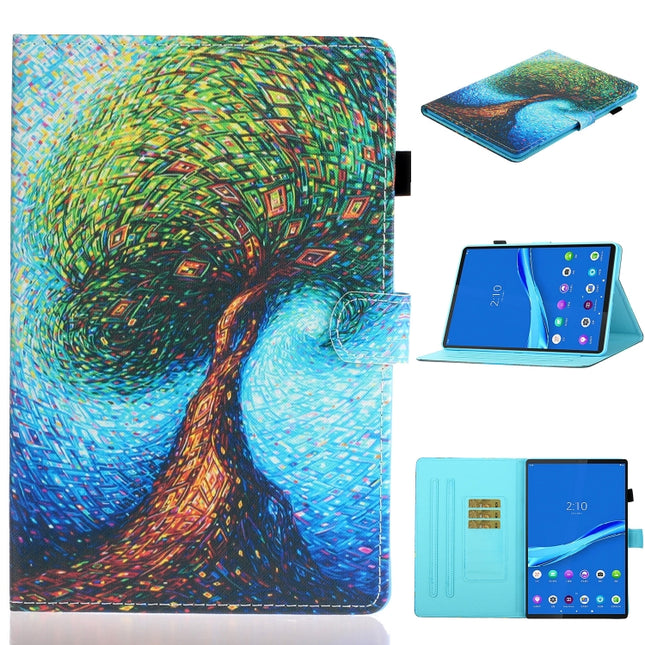 Painted Left and Right Flat Leather Tablet Case, For Samsung Galaxy Tab A8 10.5 2021