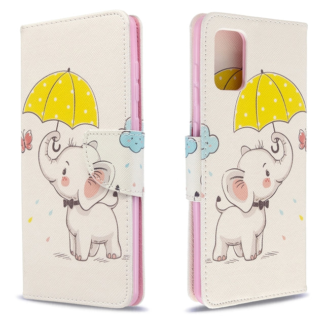 Colored Drawing Pattern Horizontal Flip Leather Case with Holder & Card Slots & Wallet, For Galaxy A71