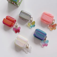 Estuche para auriculares de PC chapado en color con cierre de mariposa, para AirPods 1/2, para AirPods Pro