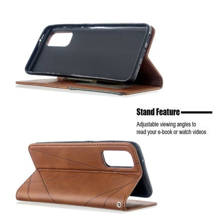 Rhombus Texture Horizontal Flip Magnetic Leather Case with Holder & Card Slots, For Galaxy S20, For Galaxy A71, For Galaxy S20+, For Galaxy S20 Ultra