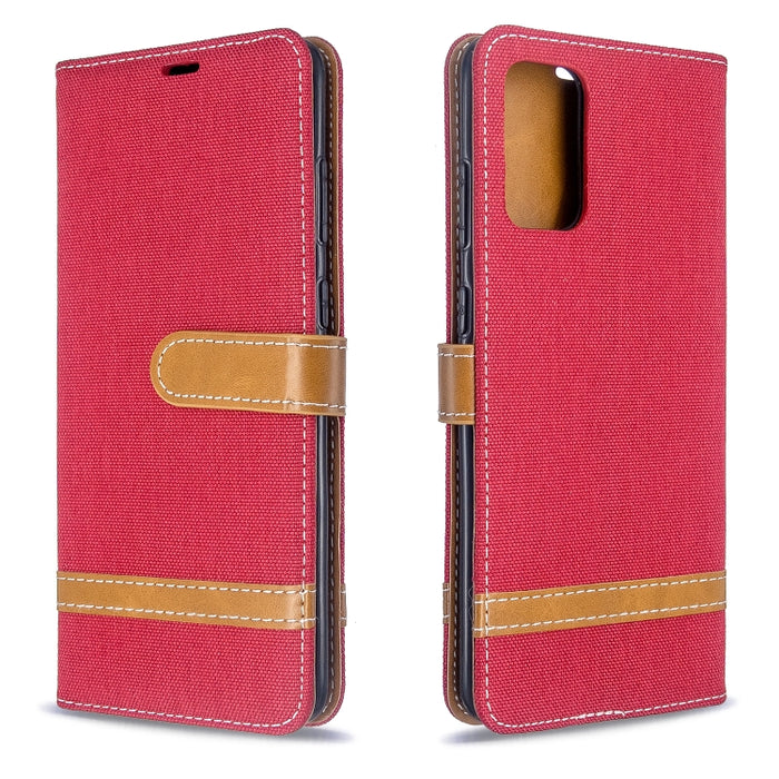 Color Matching Denim Texture Horizontal Flip PU Leather Case with Holder & Card Slots & Wallet & Lanyard, For Galaxy S20+