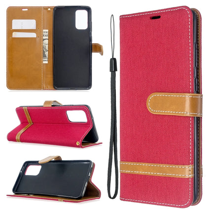 Color Matching Denim Texture Horizontal Flip PU Leather Case with Holder & Card Slots & Wallet & Lanyard, For Galaxy S20+
