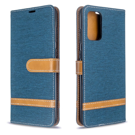 Color Matching Denim Texture Horizontal Flip PU Leather Case with Holder & Card Slots & Wallet & Lanyard, For Galaxy S20+