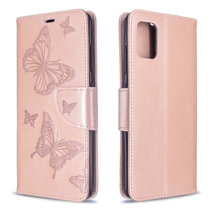 Embossing Two Butterflies Pattern Horizontal Flip PU Leather Case with Holder & Card Slot & Wallet & Lanyard, For Galaxy S20, For Galaxy S20+, For Galaxy A51, For Galaxy A71