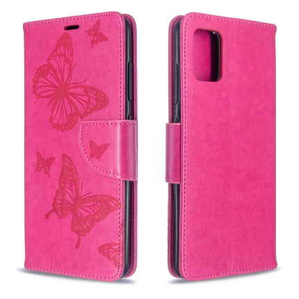 Embossing Two Butterflies Pattern Horizontal Flip PU Leather Case with Holder & Card Slot & Wallet & Lanyard, For Galaxy S20, For Galaxy S20+, For Galaxy A51, For Galaxy A71