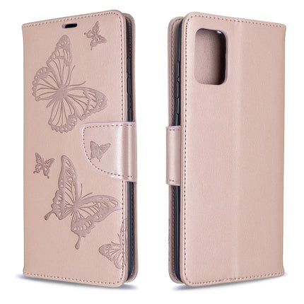 Embossing Two Butterflies Pattern Horizontal Flip PU Leather Case with Holder & Card Slot & Wallet & Lanyard, For Galaxy S20, For Galaxy S20+, For Galaxy A51, For Galaxy A71