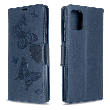 Embossing Two Butterflies Pattern Horizontal Flip PU Leather Case with Holder & Card Slot & Wallet & Lanyard, For Galaxy S20, For Galaxy S20+, For Galaxy A51, For Galaxy A71