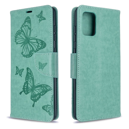 Embossing Two Butterflies Pattern Horizontal Flip PU Leather Case with Holder & Card Slot & Wallet & Lanyard, For Galaxy S20, For Galaxy S20+, For Galaxy A51, For Galaxy A71