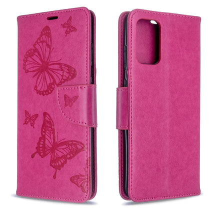Embossing Two Butterflies Pattern Horizontal Flip PU Leather Case with Holder & Card Slot & Wallet & Lanyard, For Galaxy S20, For Galaxy S20+, For Galaxy A51, For Galaxy A71