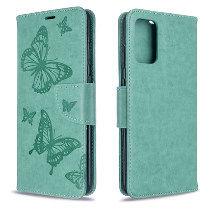 Embossing Two Butterflies Pattern Horizontal Flip PU Leather Case with Holder & Card Slot & Wallet & Lanyard, For Galaxy S20, For Galaxy S20+, For Galaxy A51, For Galaxy A71