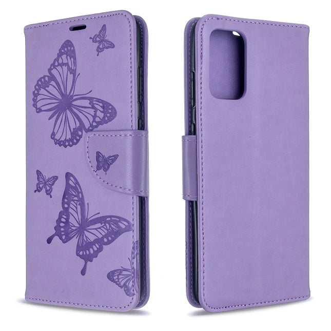 Embossing Two Butterflies Pattern Horizontal Flip PU Leather Case with Holder & Card Slot & Wallet & Lanyard, For Galaxy S20 Ultra