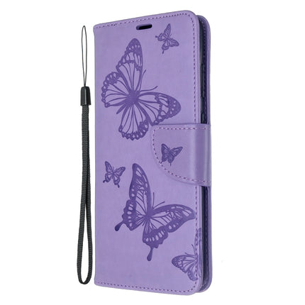 Embossing Two Butterflies Pattern Horizontal Flip PU Leather Case with Holder & Card Slot & Wallet & Lanyard, For Galaxy S20 Ultra