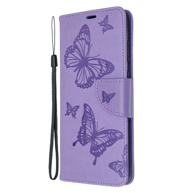Embossing Two Butterflies Pattern Horizontal Flip PU Leather Case with Holder & Card Slot & Wallet & Lanyard, For Galaxy S20 Ultra