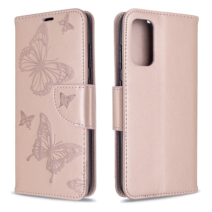 Embossing Two Butterflies Pattern Horizontal Flip PU Leather Case with Holder & Card Slot & Wallet & Lanyard, For Galaxy S20, For Galaxy S20+, For Galaxy A51, For Galaxy A71