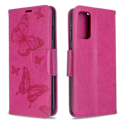 Embossing Two Butterflies Pattern Horizontal Flip PU Leather Case with Holder & Card Slot & Wallet & Lanyard, For Galaxy S20, For Galaxy S20+, For Galaxy A51, For Galaxy A71