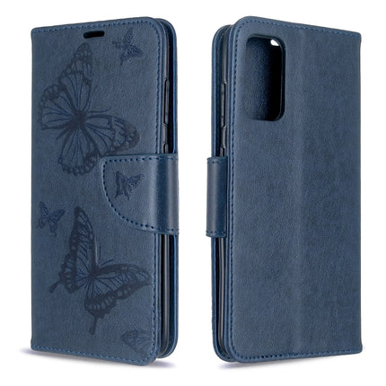 Embossing Two Butterflies Pattern Horizontal Flip PU Leather Case with Holder & Card Slot & Wallet & Lanyard, For Galaxy S20, For Galaxy S20+, For Galaxy A51, For Galaxy A71